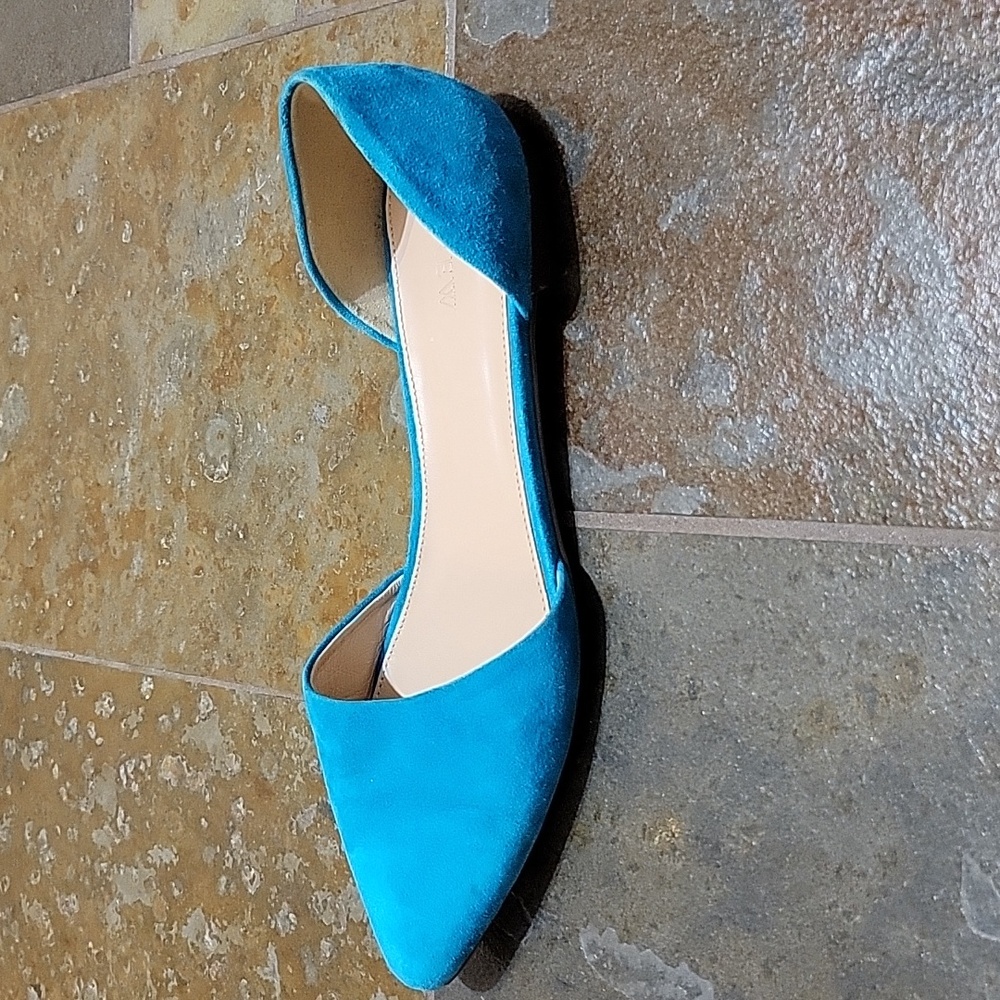 J. Crew | Suede d'Orsay Flats in Vivid Cerulean Ballet Office - Women's Size 8.5 - Picture 6 of 9